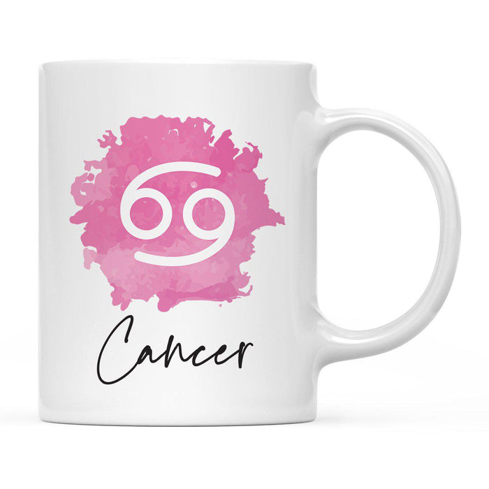 Zodiac Watercolor Pink Ceramic Coffee Mug-Set of 1-Andaz Press-Cancer-