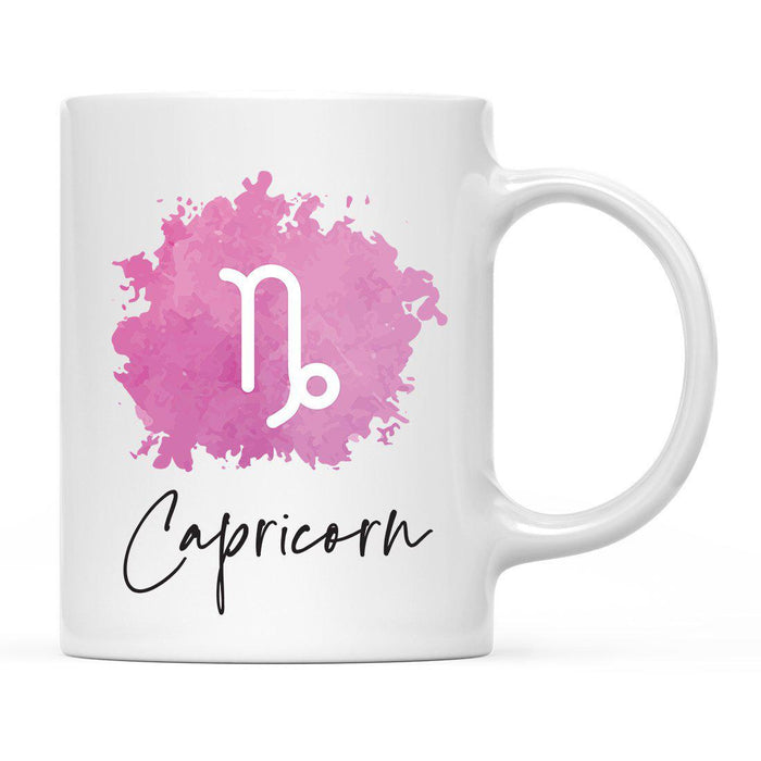 Zodiac Watercolor Pink Ceramic Coffee Mug-Set of 1-Andaz Press-Capricorn-