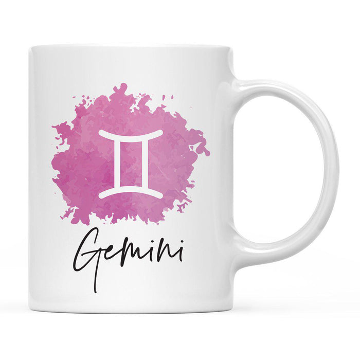 Zodiac Watercolor Pink Ceramic Coffee Mug-Set of 1-Andaz Press-Gemini-