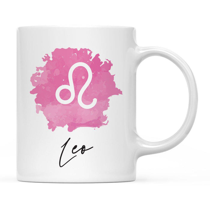 Zodiac Watercolor Pink Ceramic Coffee Mug-Set of 1-Andaz Press-Leo-