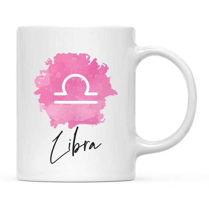Zodiac Watercolor Pink Ceramic Coffee Mug-Set of 1-Andaz Press-Libra-
