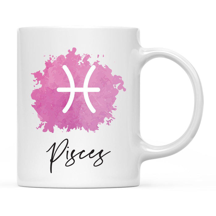 Zodiac Watercolor Pink Ceramic Coffee Mug-Set of 1-Andaz Press-Pisces-