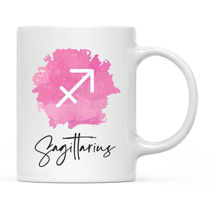 Zodiac Watercolor Pink Ceramic Coffee Mug-Set of 1-Andaz Press-Sagittarius-