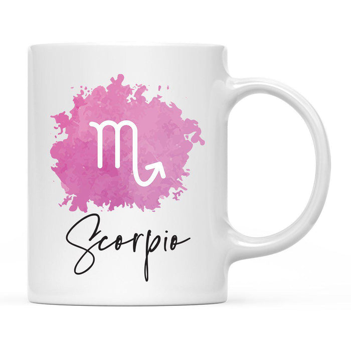 Zodiac Watercolor Pink Ceramic Coffee Mug-Set of 1-Andaz Press-Scorpio-