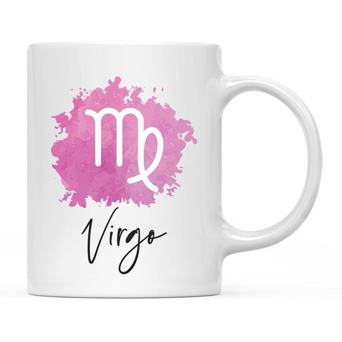 Zodiac Watercolor Pink Ceramic Coffee Mug-Set of 1-Andaz Press-Virgo-