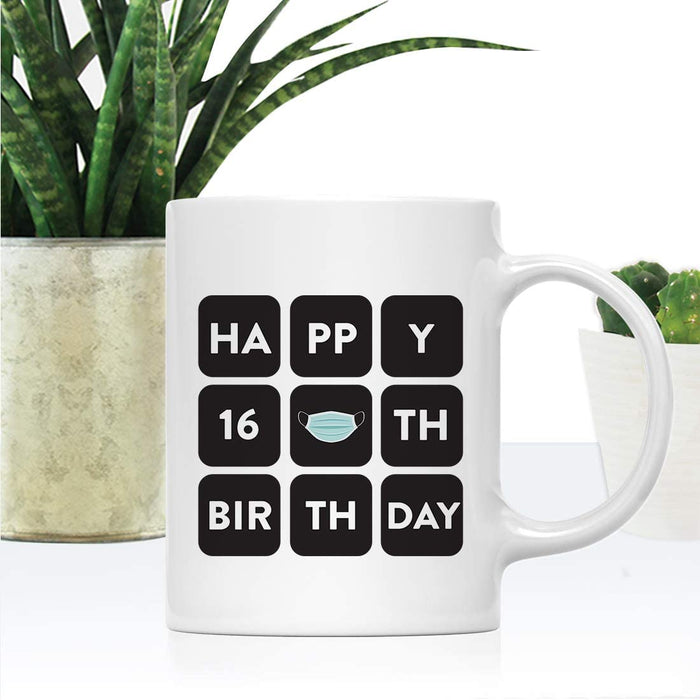 Zoom Birthday Ceramic Coffee Mug-Set of 1-Andaz Press-Happy 16th Birthday-