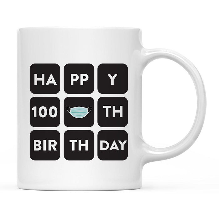 Zoom Birthday Ceramic Coffee Mug-Set of 1-Andaz Press-Happy 100th Birthday-