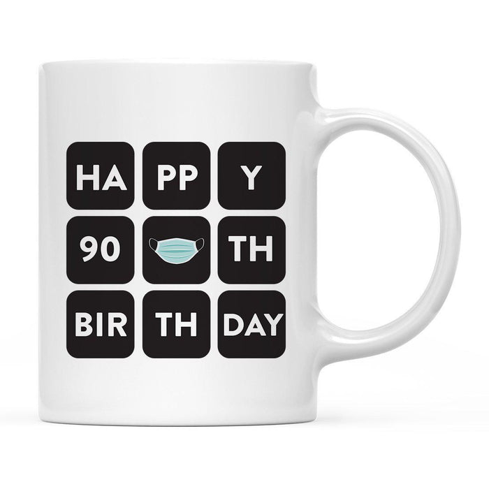 Zoom Birthday Ceramic Coffee Mug-Set of 1-Andaz Press-Happy 90th Birthday-