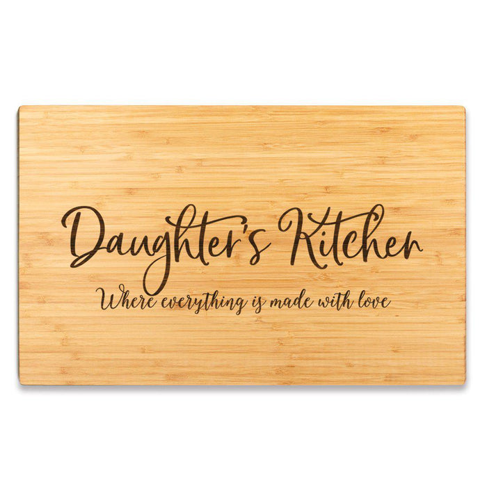 Large Bamboo Wood Cutting Board Gift, Where Everything is Made With Love-Set of 1-Andaz Press-Daughter-