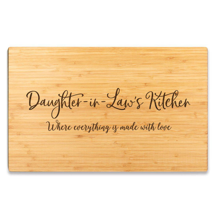 Large Bamboo Wood Cutting Board Gift, Where Everything is Made With Love-Set of 1-Andaz Press-Daughter-in-Law-