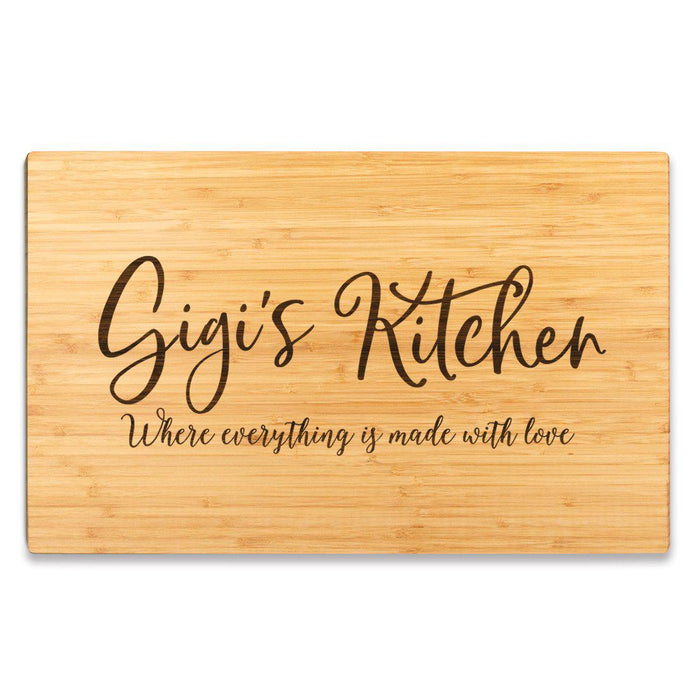 Large Bamboo Wood Cutting Board Gift, Where Everything is Made With Love-Set of 1-Andaz Press-Gigi-