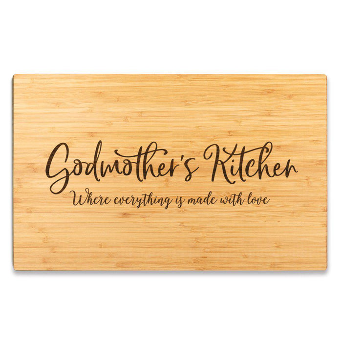 Large Bamboo Wood Cutting Board Gift, Where Everything is Made With Love-Set of 1-Andaz Press-Godmother-