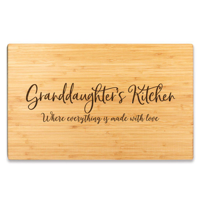 Large Bamboo Wood Cutting Board Gift, Where Everything is Made With Love-Set of 1-Andaz Press-Granddaughter-