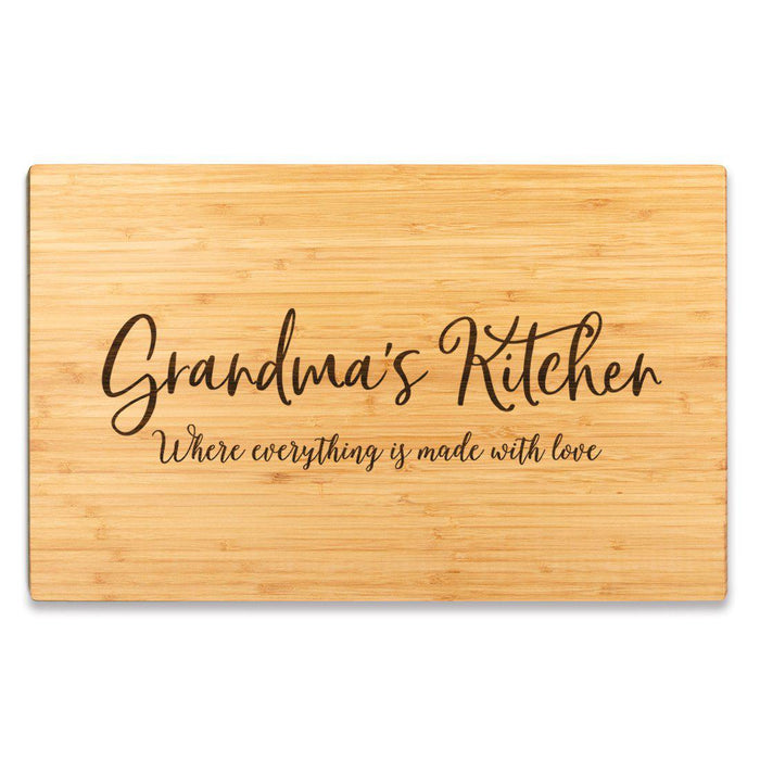 Large Bamboo Wood Cutting Board Gift, Where Everything is Made With Love-Set of 1-Andaz Press-Grandma-