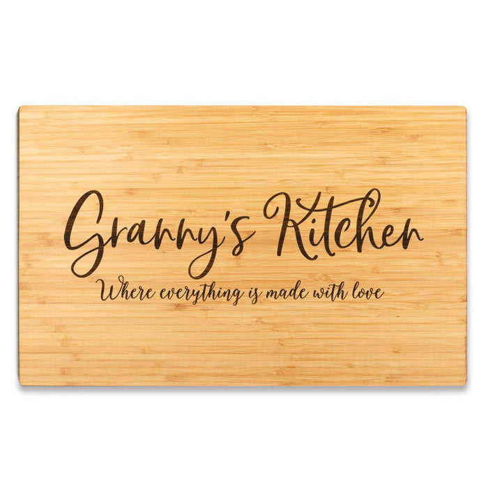 Large Bamboo Wood Cutting Board Gift, Where Everything is Made With Love-Set of 1-Andaz Press-Granny-