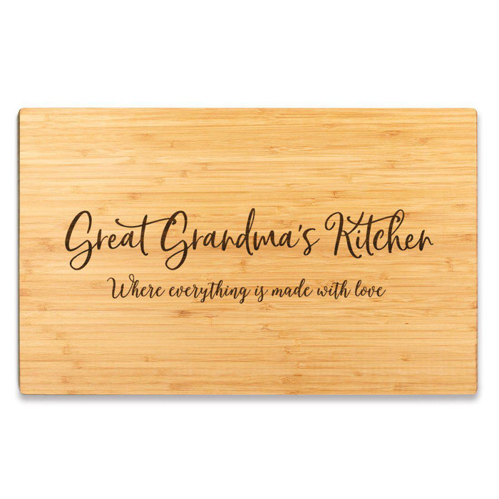 Large Bamboo Wood Cutting Board Gift, Where Everything is Made With Love-Set of 1-Andaz Press-Great Grandma-