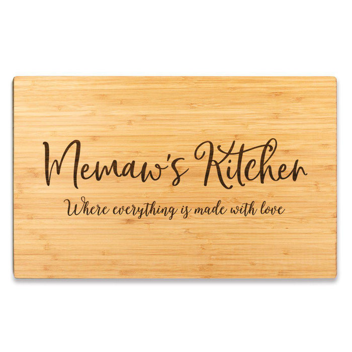 Large Bamboo Wood Cutting Board Gift, Where Everything is Made With Love-Set of 1-Andaz Press-Memaw-