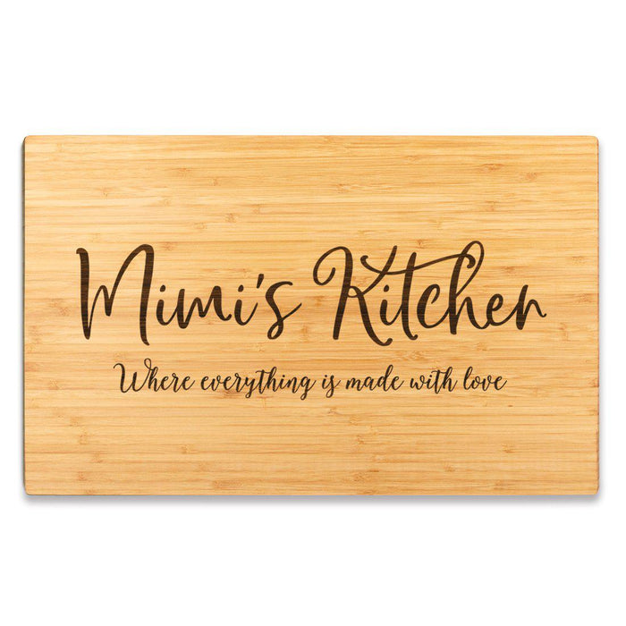 Large Bamboo Wood Cutting Board Gift, Where Everything is Made With Love-Set of 1-Andaz Press-Mimi-