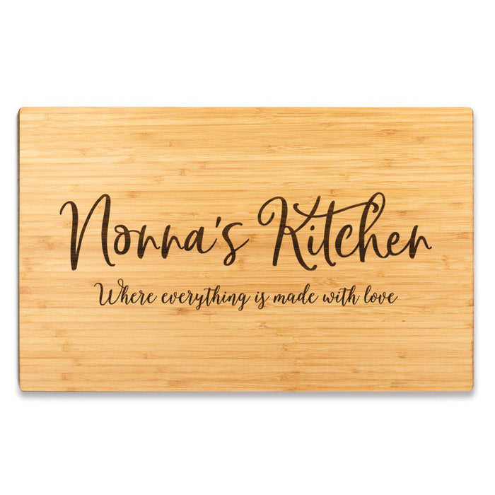 Large Bamboo Wood Cutting Board Gift, Where Everything is Made With Love-Set of 1-Andaz Press-Nonna-